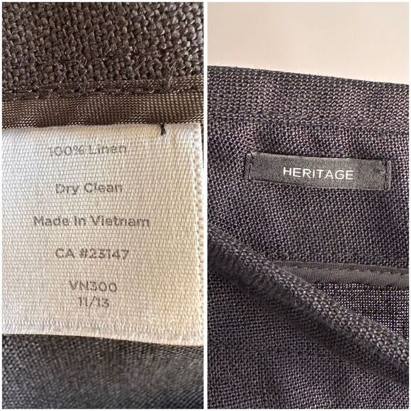 Talbots Heritage 100% Linen Cropped Pants Black Size 18 - Picture 2 of 5